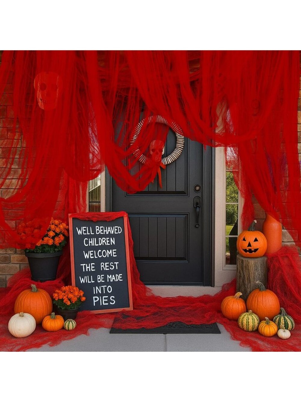 400"x85" Large Red Halloween Creepy Cloth Spooky Scary Gauze Party Decoration